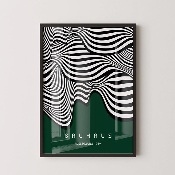 Bauhaus — Ausstellung Waves | Mid-Century Modern Print in Forest Green