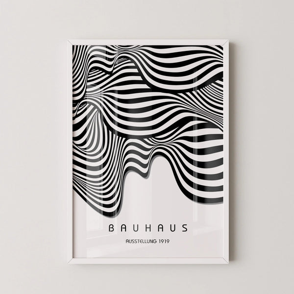 Bauhaus — Ausstellung Waves | Mid-Century Modern Print in White