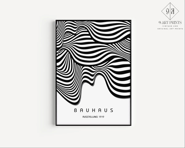 Bauhaus — Ausstellung Waves | Mid-Century Modern Print in White