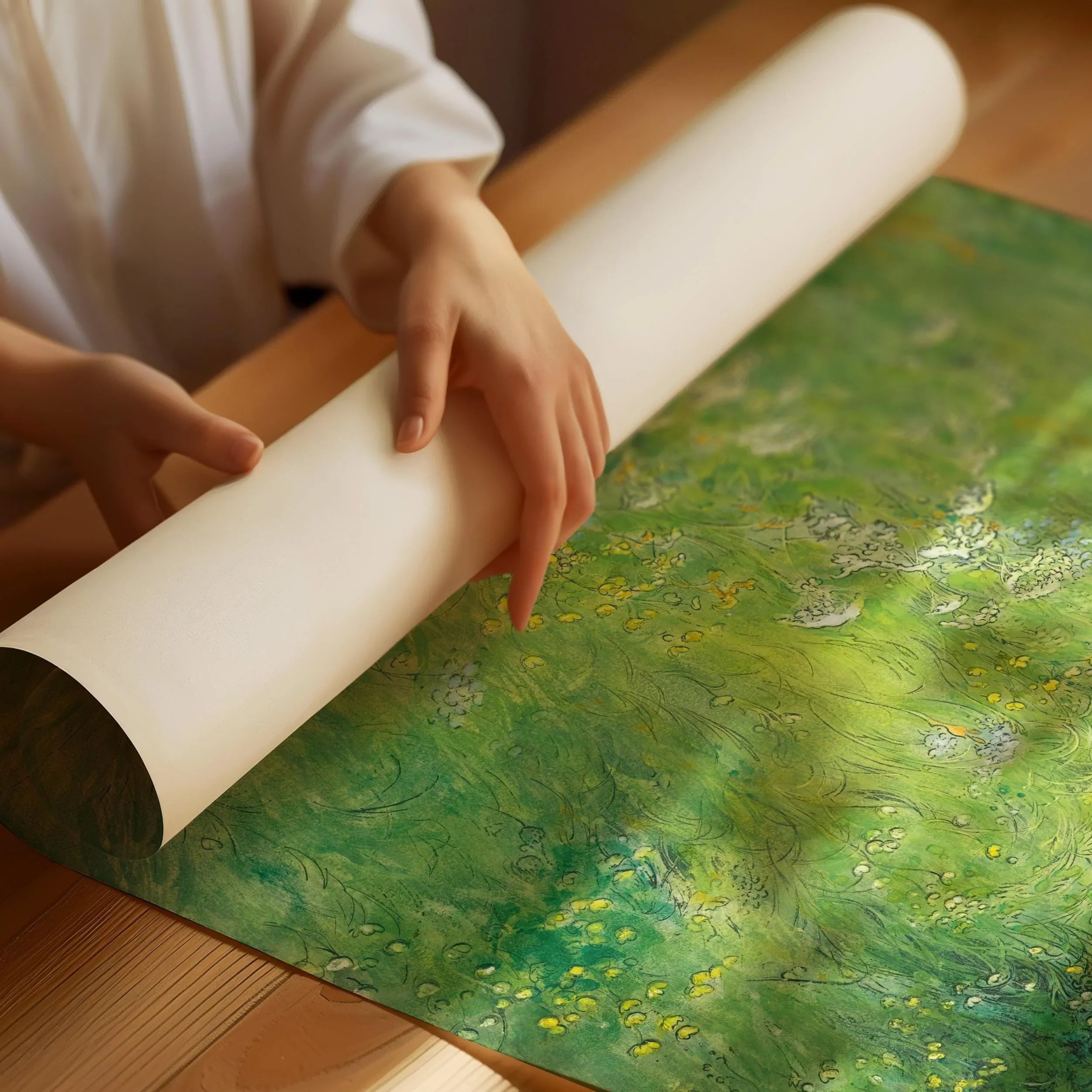 Carl Larsson Print: Kersti in the Meadow, Green Fairytale Art - 9ArtPrints