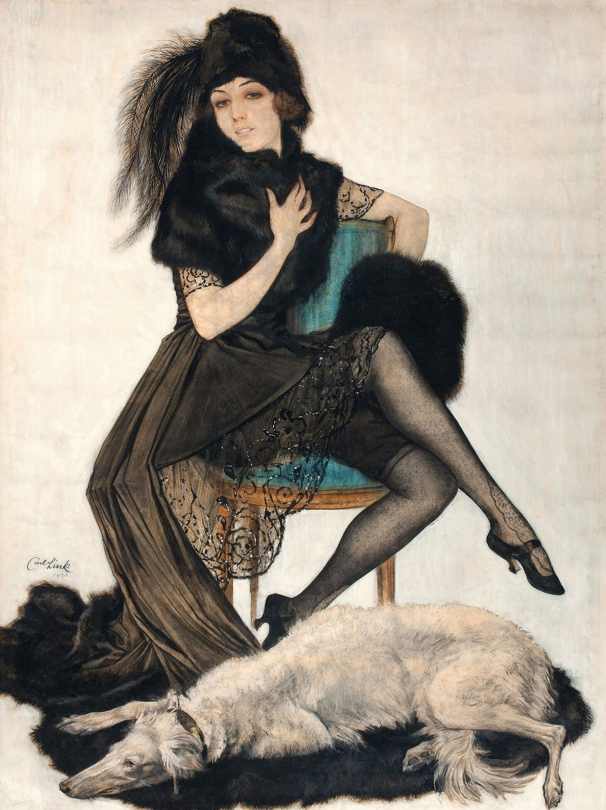 Carl Link — Fur and Lace Elegance | Fine Art Print - 9ArtPrints