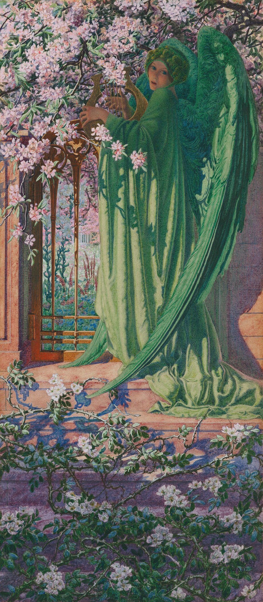 Carlos Schwabe — The Green Angel | Symbolist Fine Art Print - 9ArtPrints