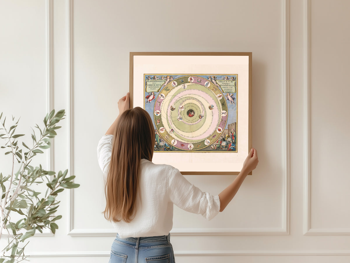 Andreas Cellarius — The Planisphere of Aratus (Plate 8) | Celestial Map Print