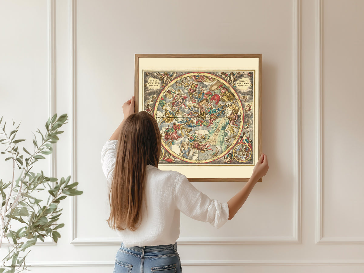 Andreas Cellarius — The Christian Starry Heaven, Second Hemisphere (Plate 23) | Celestial Map Print