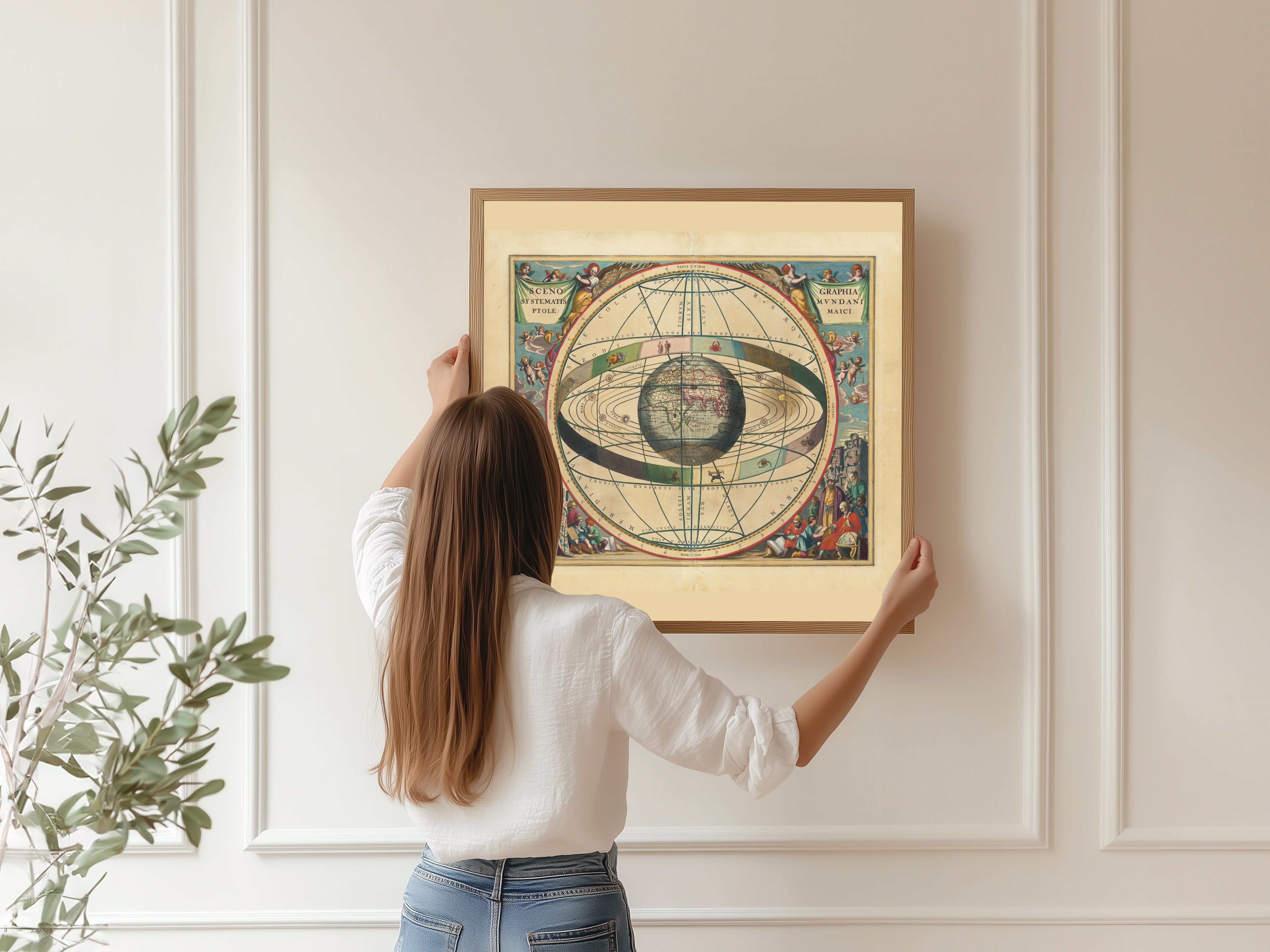 Andreas Cellarius — A Scenographic View of the Ptolemaic World System (Plate 2, Blue Colouring) | Celestial Map Print