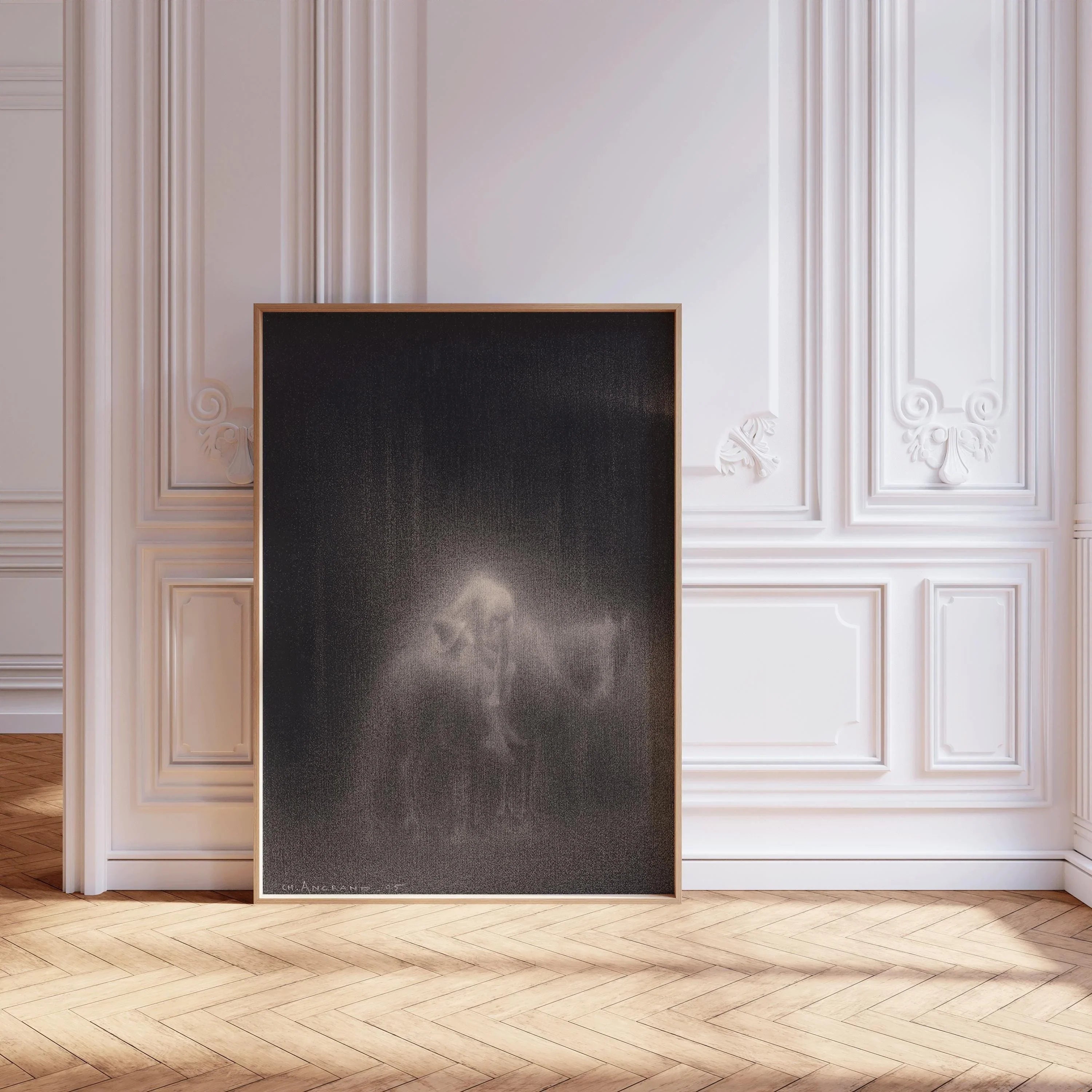 Charles Angrand - The Good Samaritan Art Print: Dreamlike Charcoal Drawing - 9ArtPrints