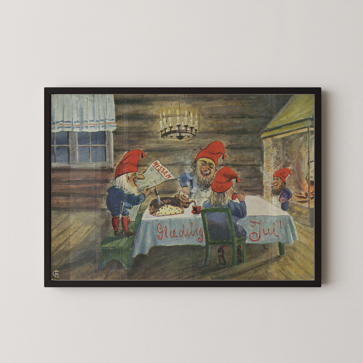 Christian Magnus Moe — Gledelig Jul (Merry Christmas!) | Vintage Christmas Print