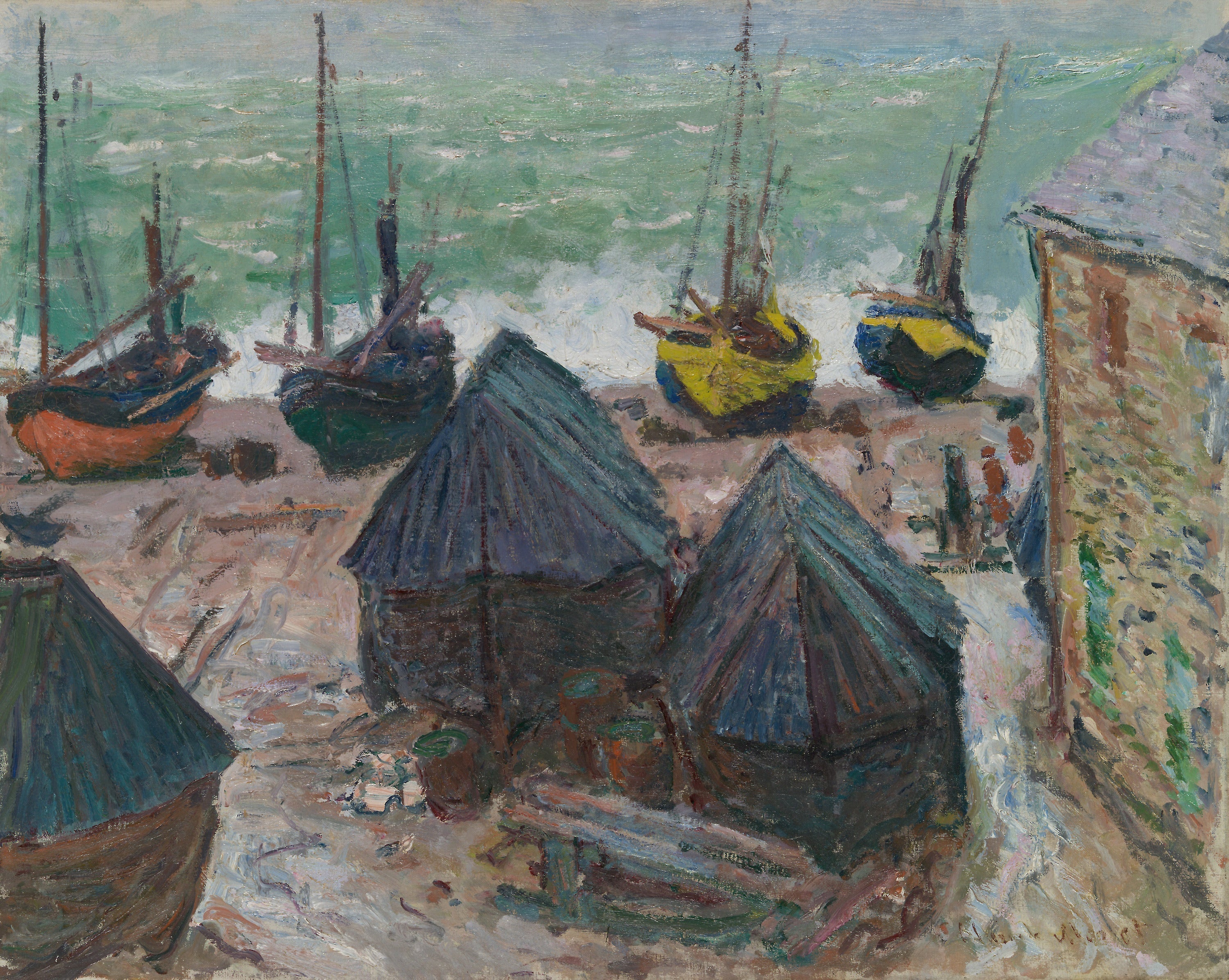 Claude Monet — Boats on the Beach at Étretat | Fine Art Print - 9ArtPrints