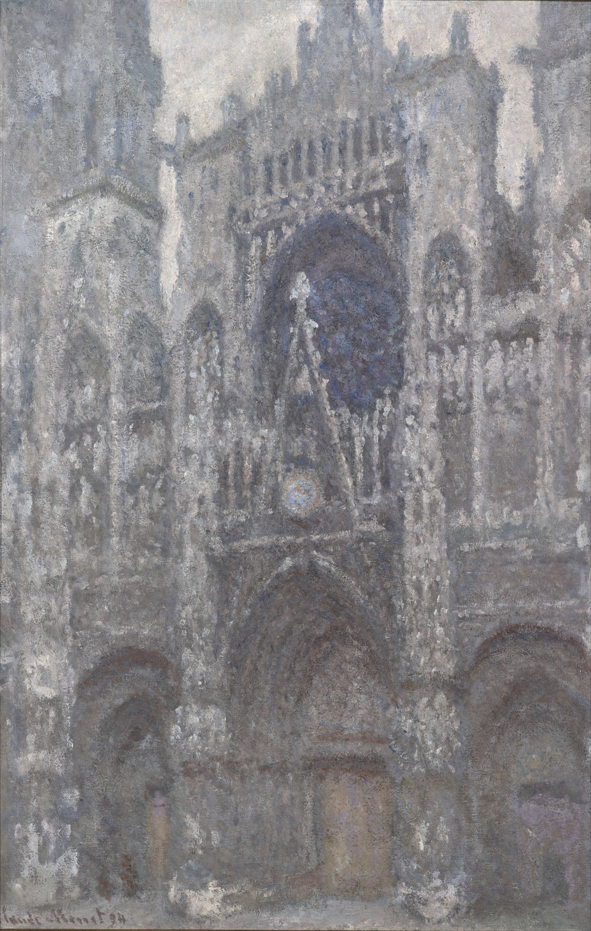 Claude Monet — Rouen Cathedral, the Portal, Grey Weather | Fine Art Print - 9ArtPrints