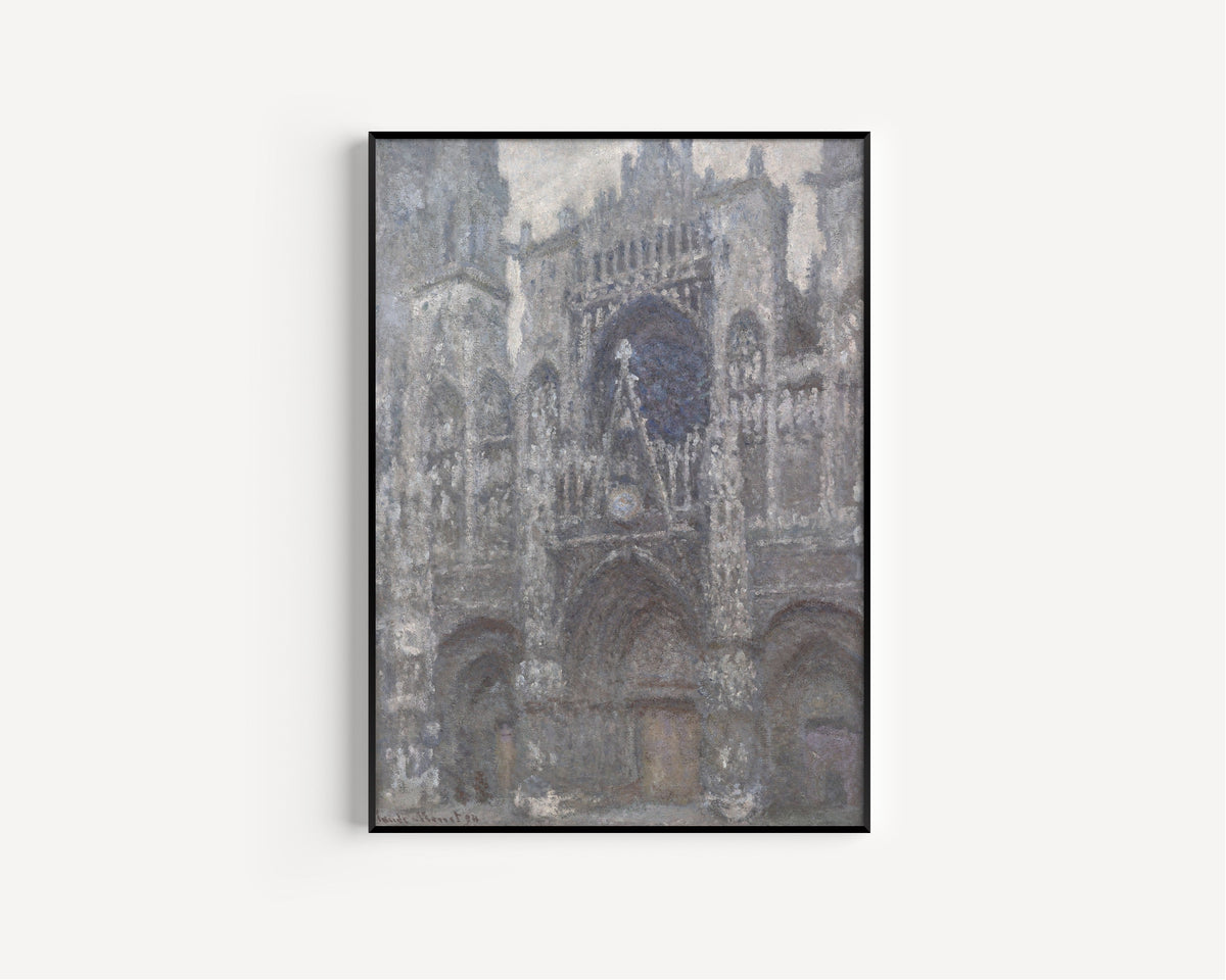 Claude Monet — Rouen Cathedral, the Portal, Grey Weather | Fine Art Print - 9ArtPrints
