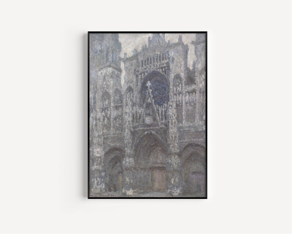 Claude Monet — Rouen Cathedral, the Portal, Grey Weather | Fine Art Print