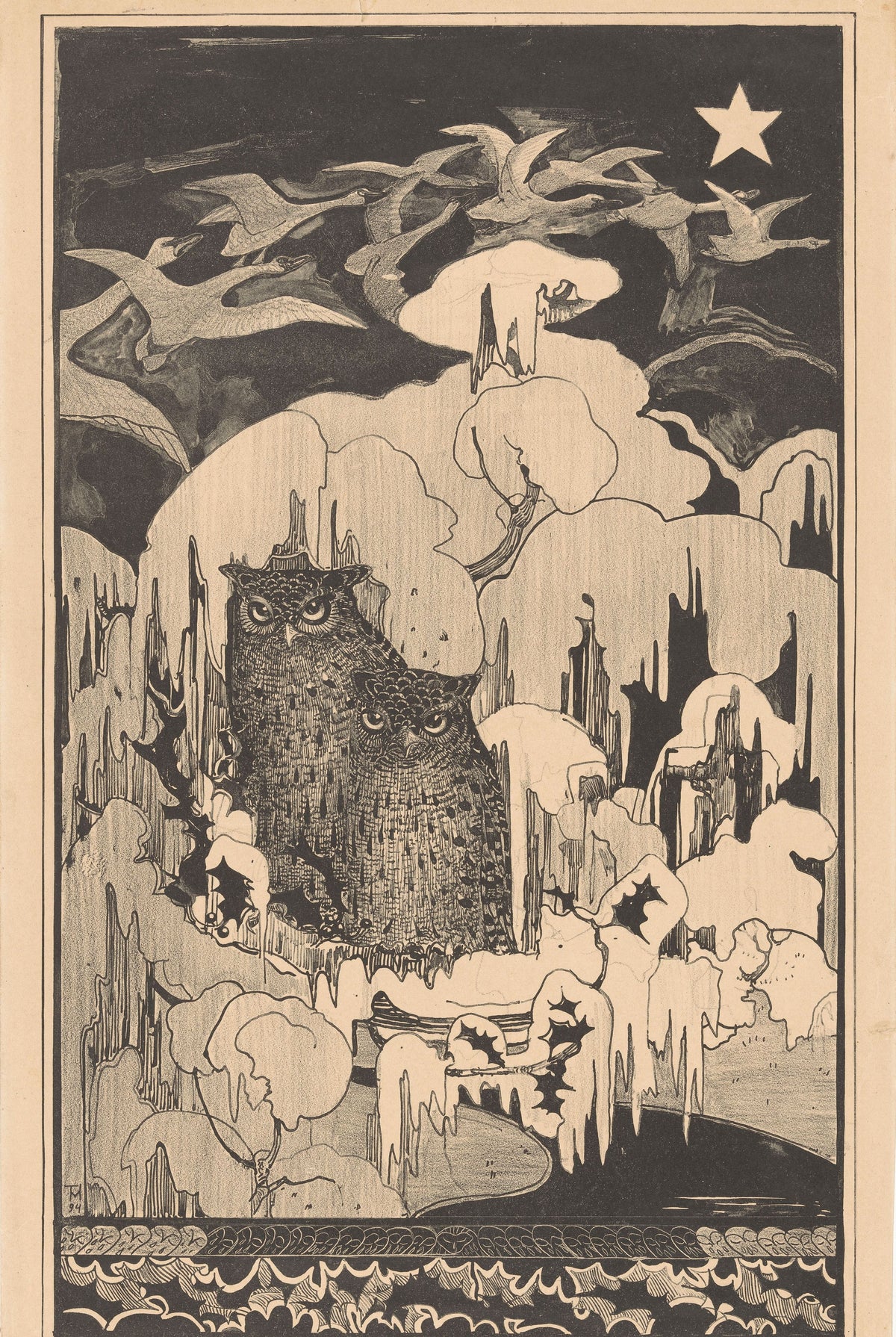 Theo van Hoytema — Christmas Night (Kerstnacht) | Art Nouveau Print