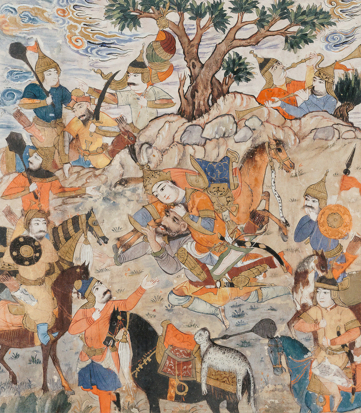 Shahnameh (Firdausi) — Isfandiyar Kills Bidarafsh | Persian Miniature Art Print