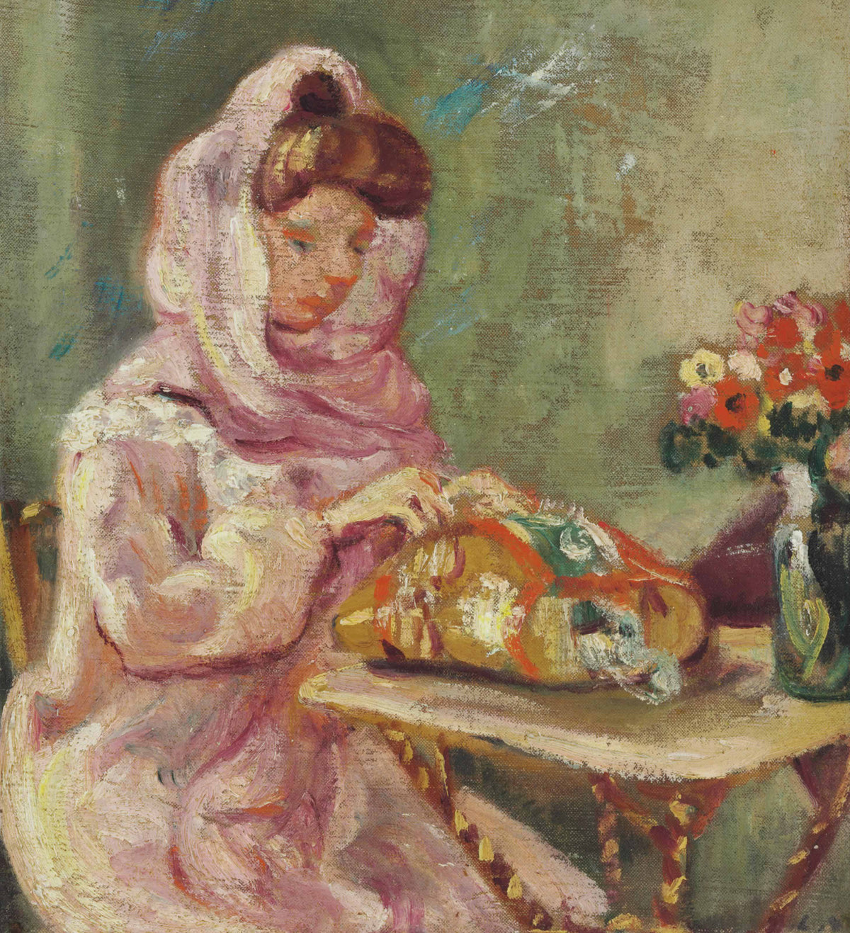 Louis Valtat — Suzanne Valtat cousant | Fine Art Print