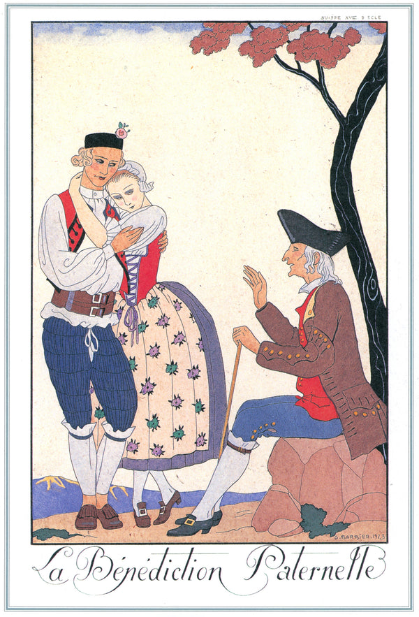 George Barbier — La Bénédiction paternelle | Art Deco Fashion Print
