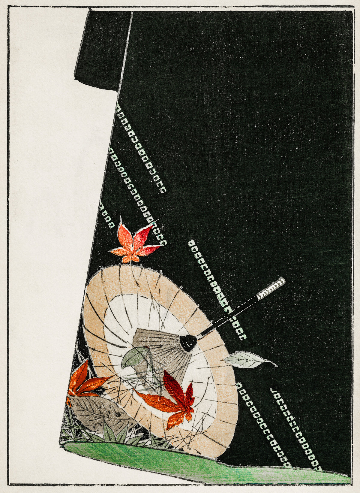 Watanabe Seitei — Parasol Print on a Japanese Robe | Japanese Woodblock Print