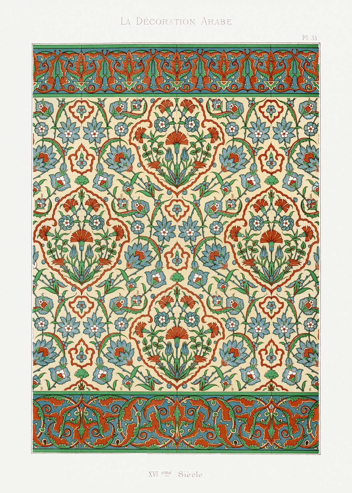 Émile Prisse d'Avennes — La Decoration Arabe, Plate 35 | Ornament Plate Print
