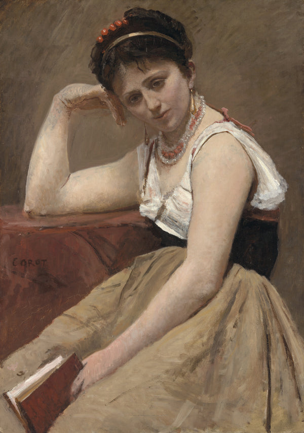 Jean-Baptiste-Camille Corot — Interrupted Reading | Fine Art Print