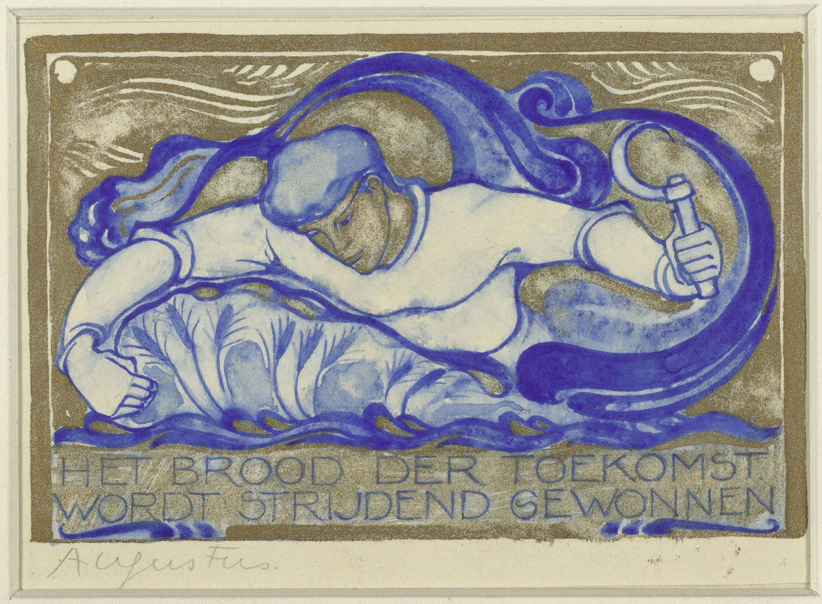 Willem Arondéus — Het brood der toekomst wordt strijdend gewonnen, augustus [The bread of the future is won by struggle] | Art Deco Print
