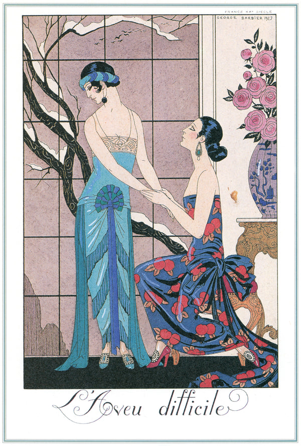 George Barbier — L'Aveu difficile | Art Deco Fashion Print