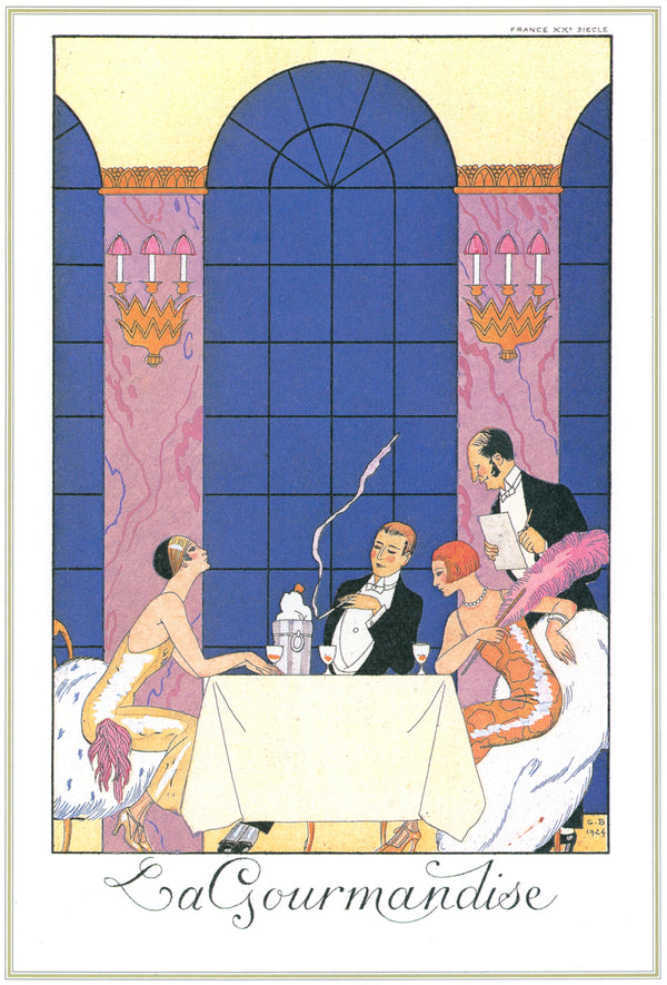 George Barbier — La Gourmandise [Gluttony] | Art Deco Fashion Print