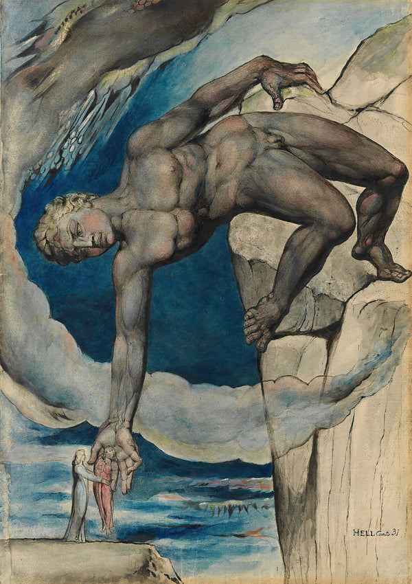 William Blake — Antaeus Setting down Dante and Virgil | Symbolist Art Print
