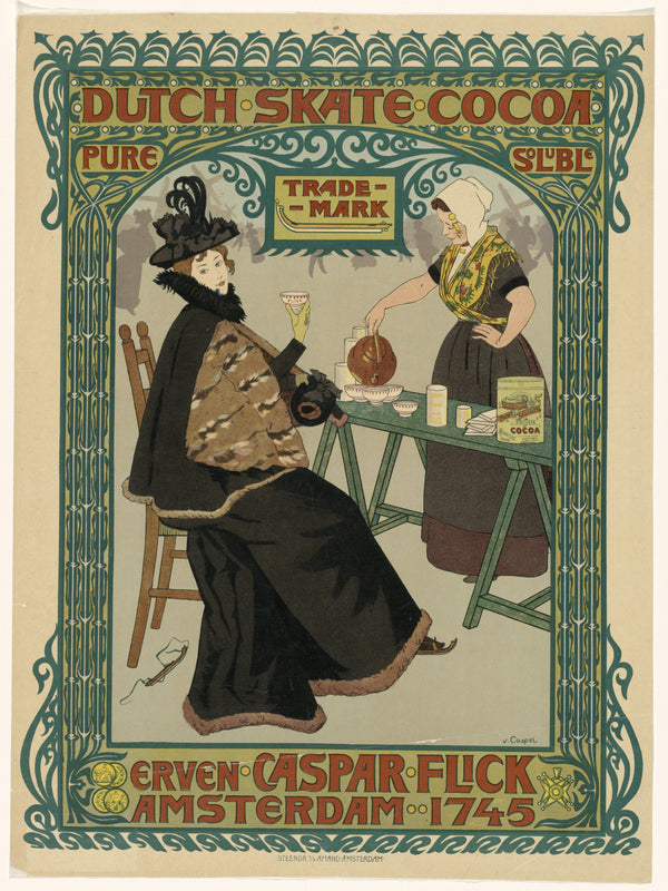 Johann Georg van Caspel — Dutch skate cocoa. Erven Caspar Flick | Vintage Poster Print