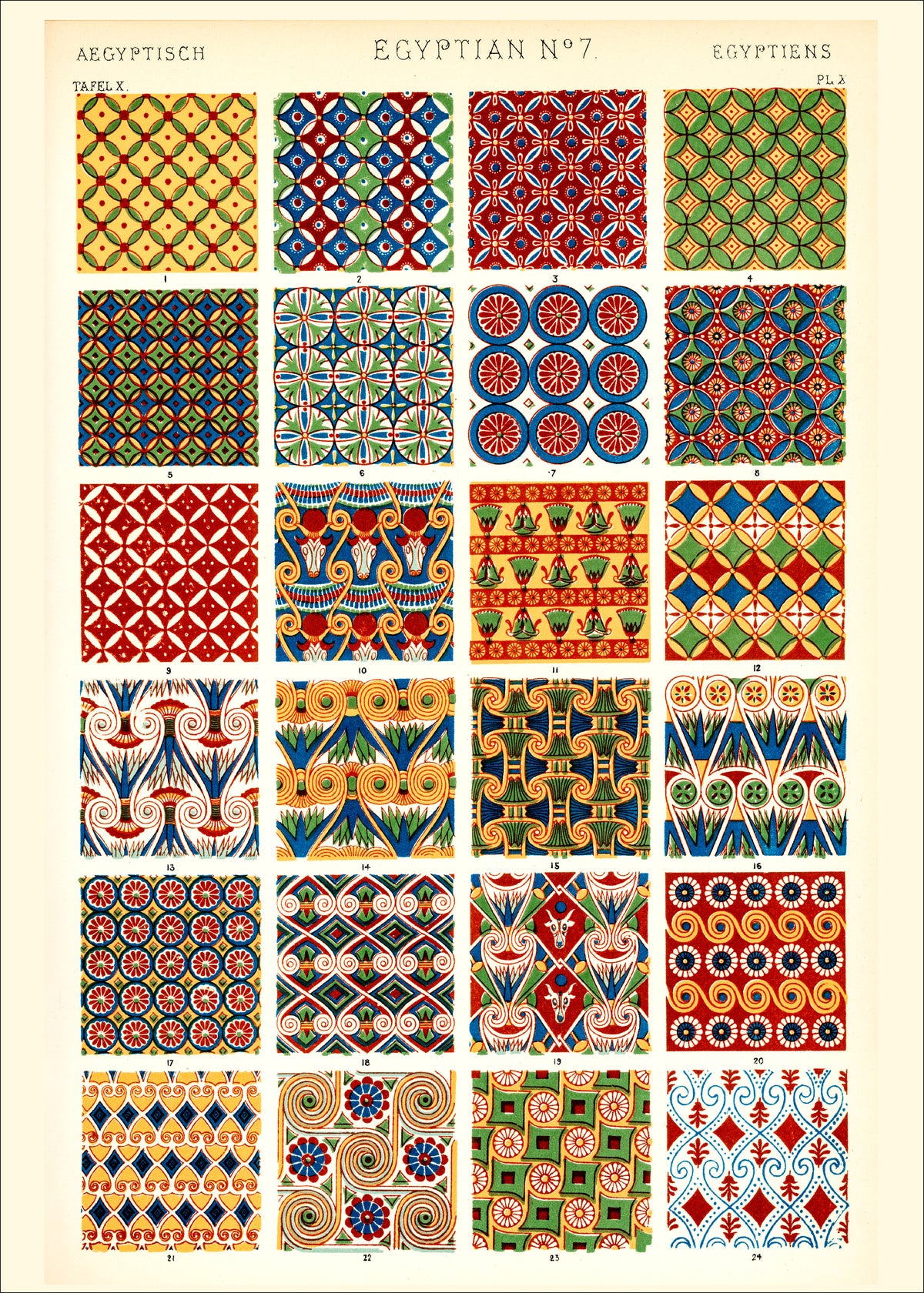 Owen Jones — Egyptian No. 7, from The Grammar of Ornament | Ornament Plate Print