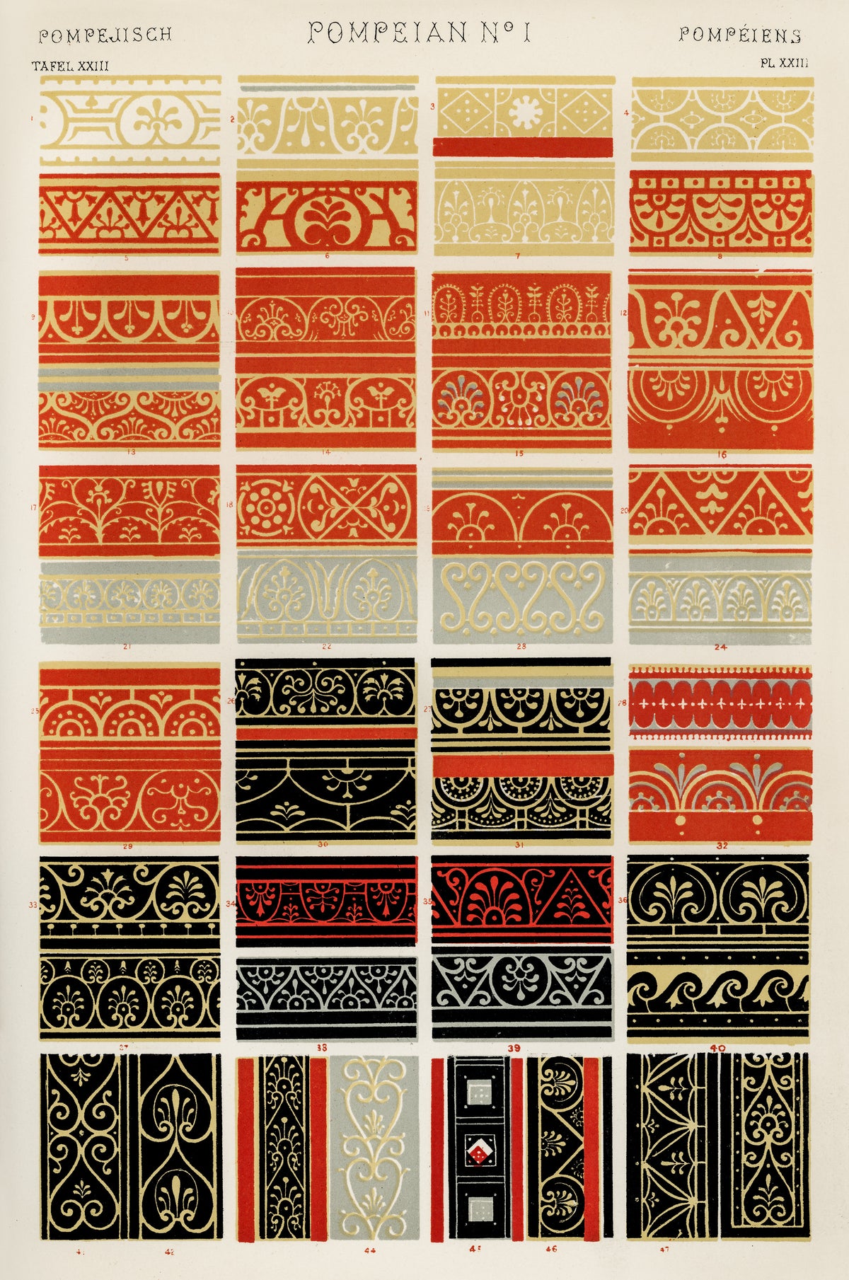 Owen Jones — Pompeian No. 1 | Grammar of Ornament Design Print