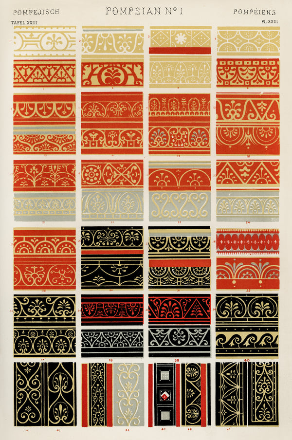 Owen Jones — Pompeian No. 1 | Grammar of Ornament Design Print