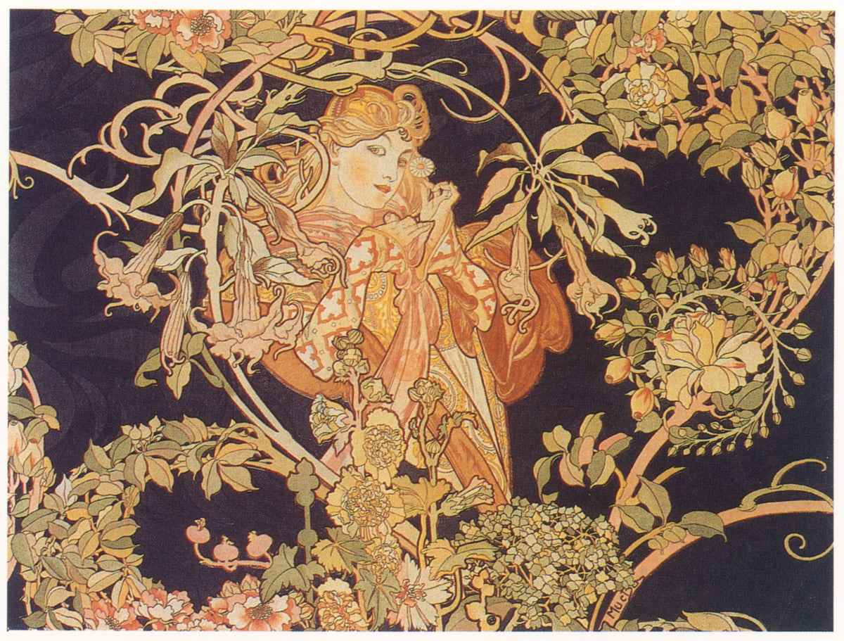 Alphonse Mucha — Woman with Daisy | Art Nouveau Print