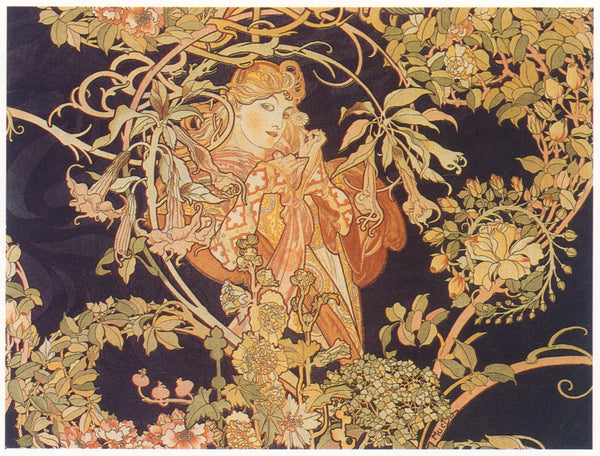 Alphonse Mucha — Woman with Daisy | Art Nouveau Print