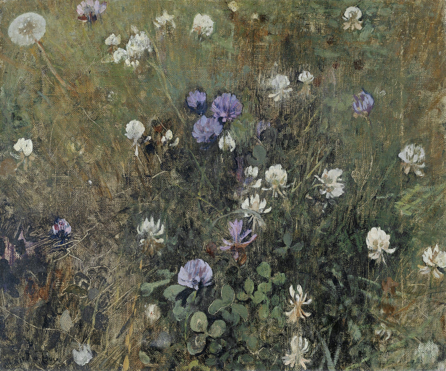 Jac van Looij — Blooming Clover | Fine Art Print shown to scale on a wall above a sofa