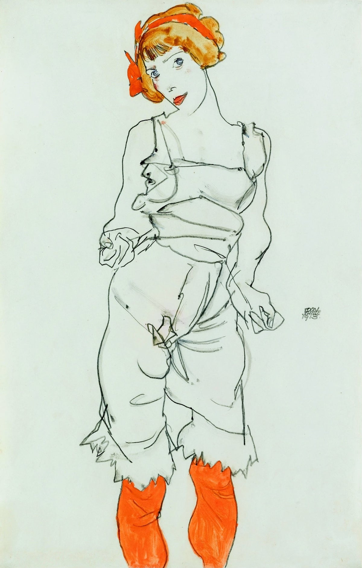 Egon Schiele — Woman in Stockings | Fine Art Print