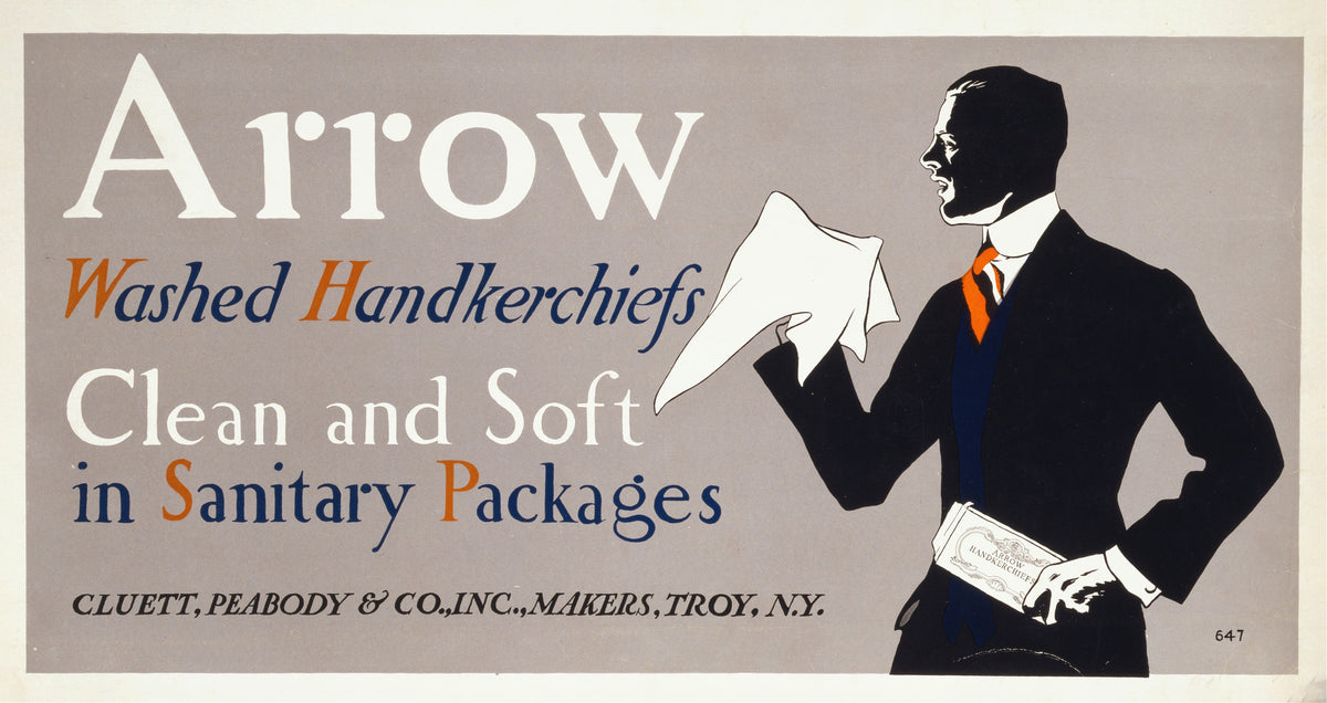 Edward Penfield — Arrow Washed Handkerchiefs | Vintage Poster Print