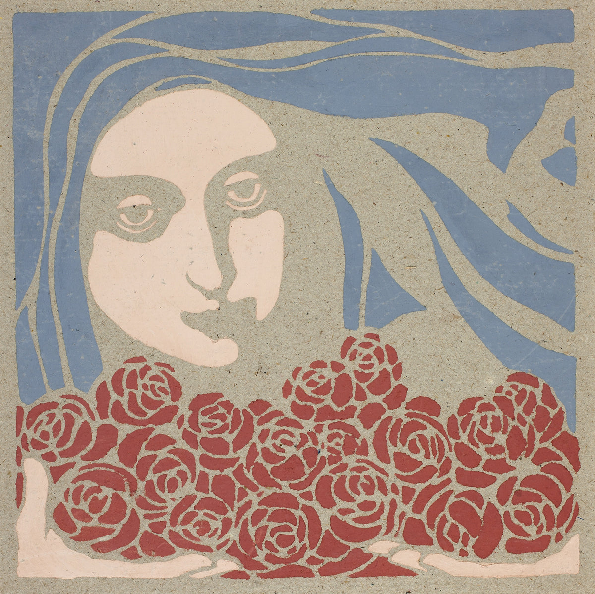 Koloman Moser — Woman's Head with Roses | Lithograph Print