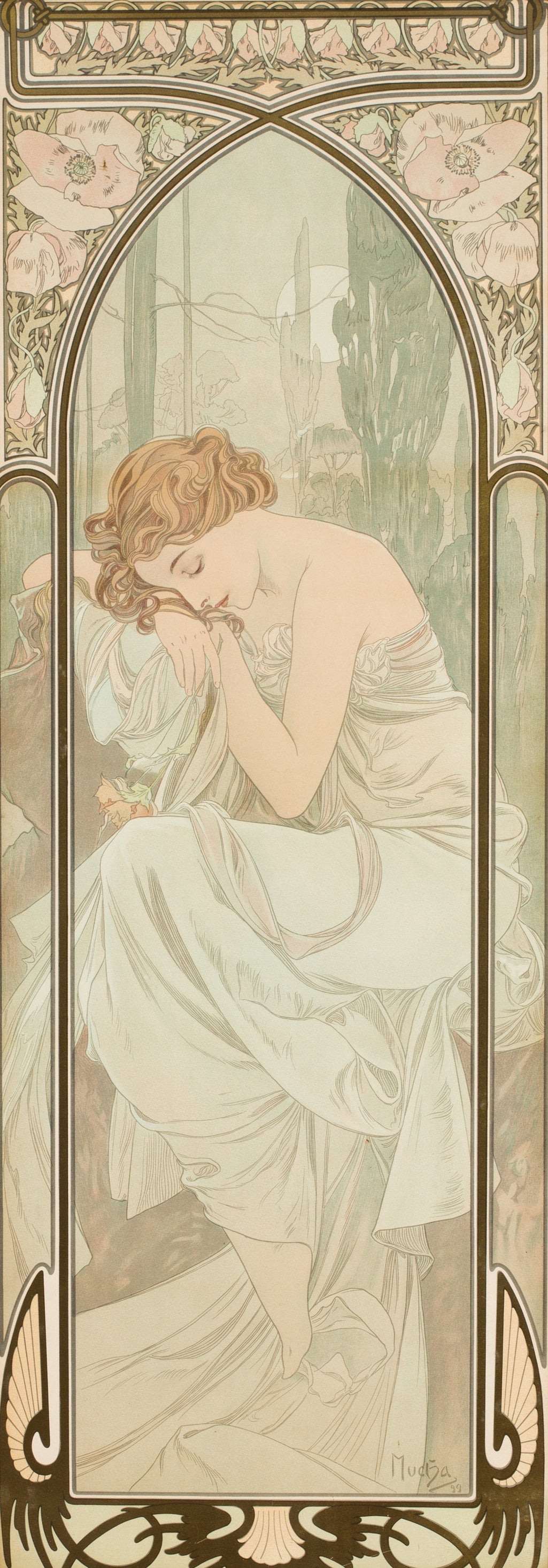 Alphonse Mucha — The Times of the Day: Night's Rest | Art Nouveau Print