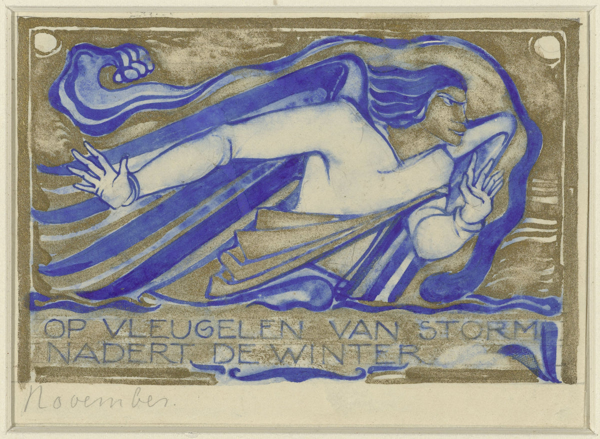 Willem Arondéus — Op vleugelen van storm nadert de winter, november [On wings of storm winter approaches] | Art Deco Print