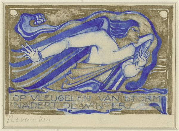 Willem Arondéus — Op vleugelen van storm nadert de winter, november [On wings of storm winter approaches] | Art Deco Print