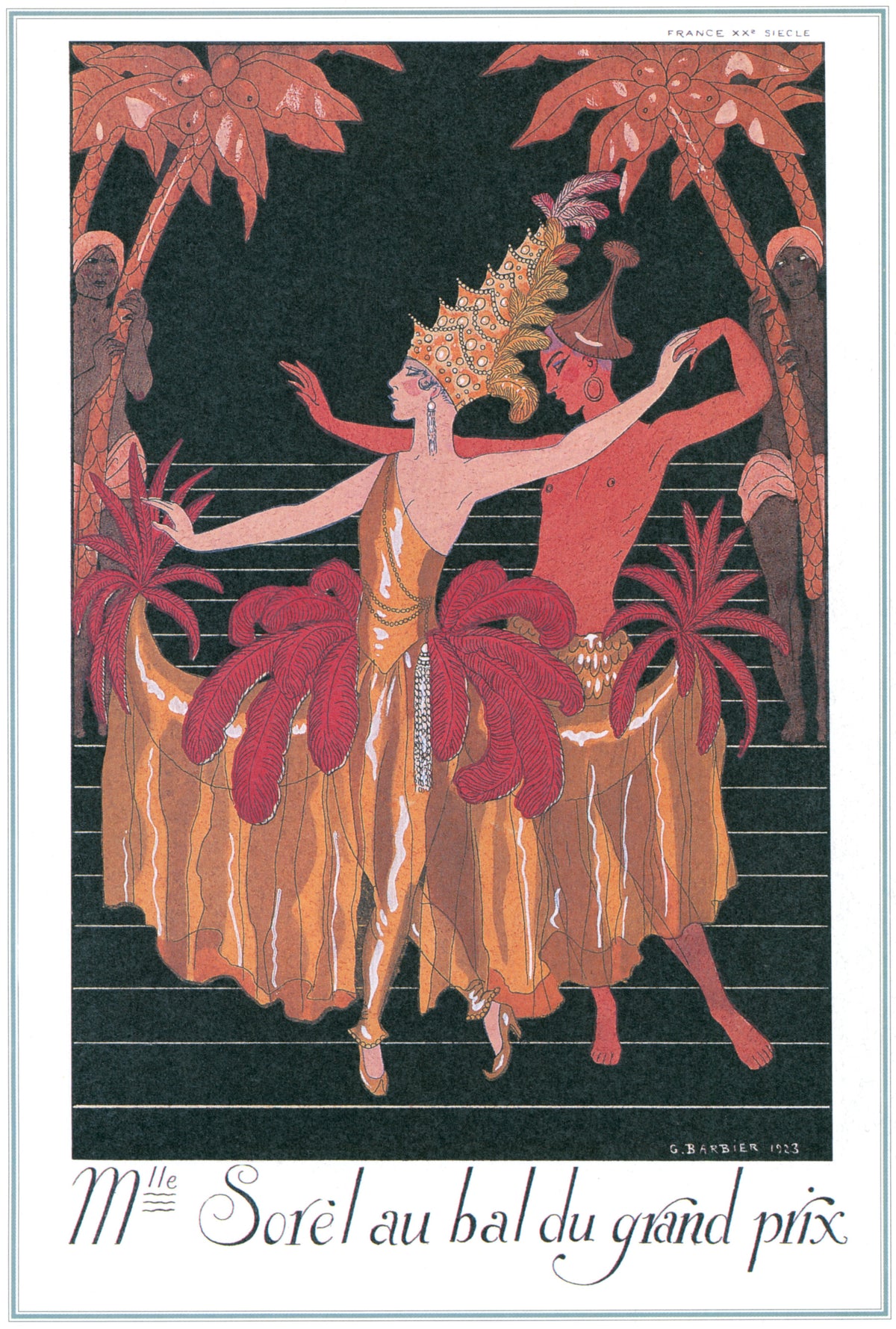 George Barbier — Mlle Sorel au bal du Grand Prix | Art Deco Fashion Print