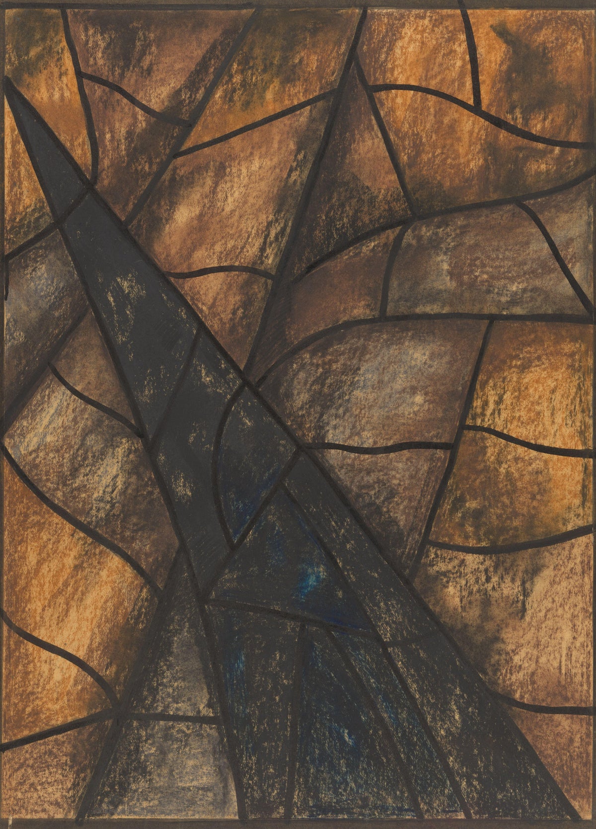 Richard Roland Holst — Design for a Window, Utrecht Cathedral [Dark Blades on Copper] | Stained Glass Design Art Print
