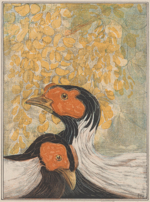 Theo van Hoytema — Two Silver Pheasants | Art Nouveau Print