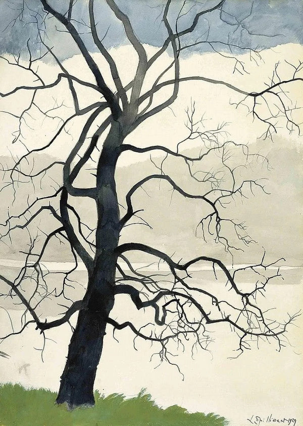 Léon Spilliaert — Arbre solitaire au bord de l'étang | Symbolist Art Print