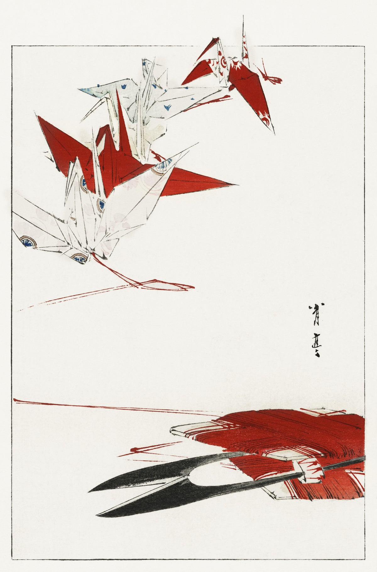 Watanabe Seitei — Bird Origami | Japanese Woodblock Print