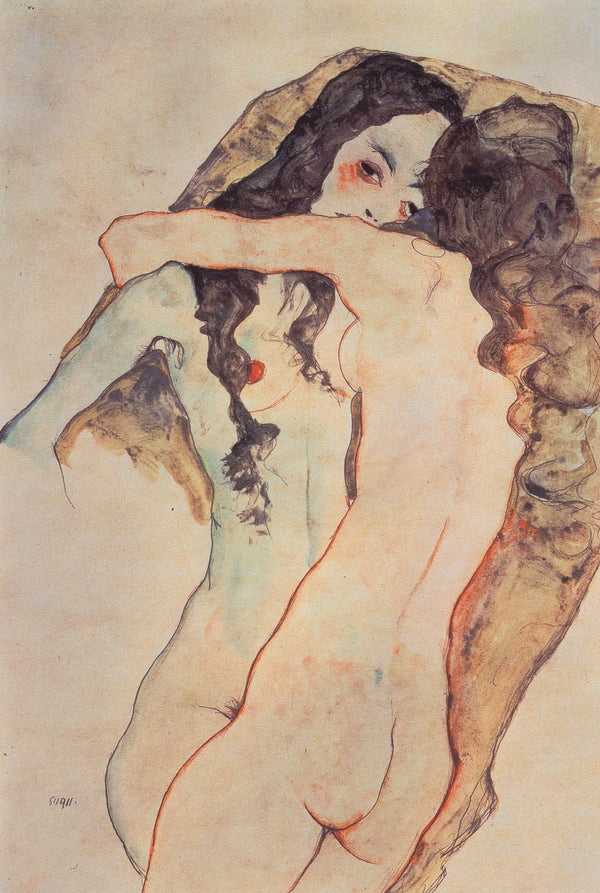 Egon Schiele — Two Embracing Women | Fine Art Print