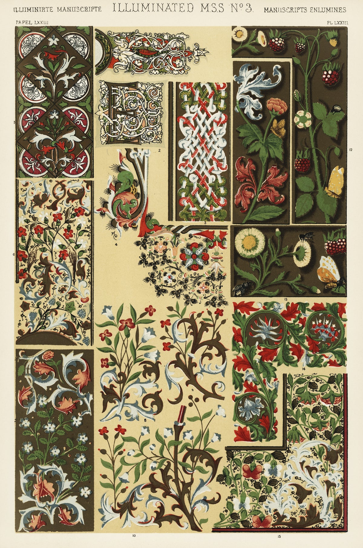 Owen Jones — Illuminated MSS No. 3, from The Grammar of Ornament | Ornament Plate Print