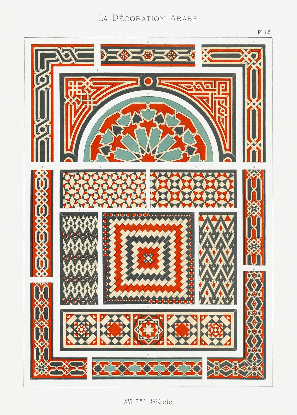 Émile Prisse d'Avennes — Plate 82, La Décoration Arabe | Ornament Plate Print