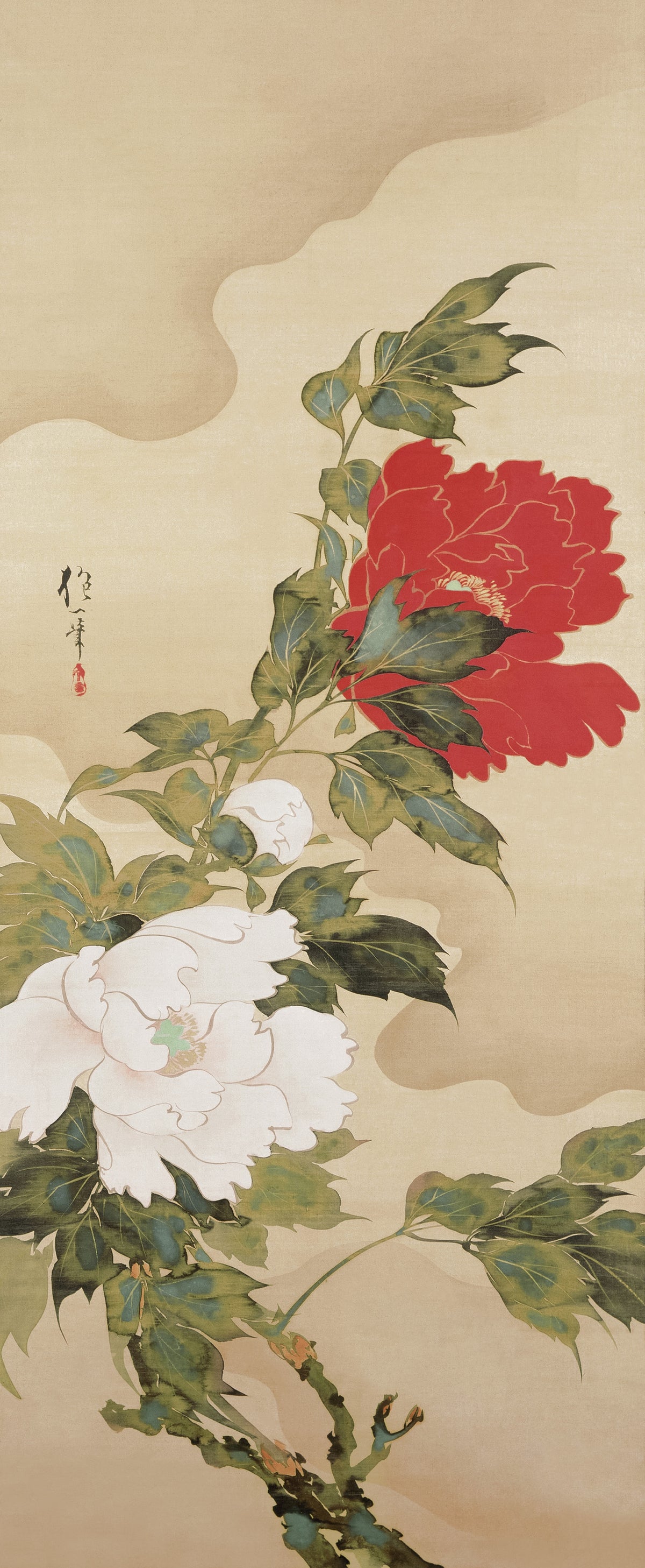 Sakai Hōitsu — Peonies in the Wind | Japanese Ink Painting Art Print