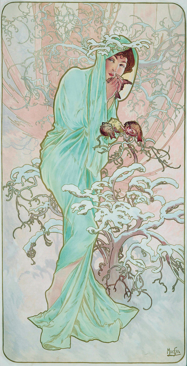 Alphonse Mucha — The Seasons: Winter | Art Nouveau Print