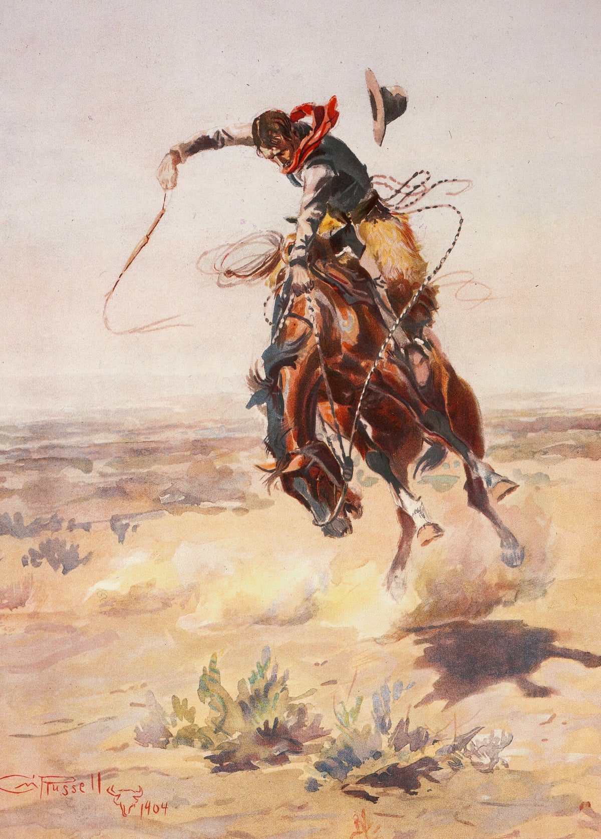 Charles M. Russell — A Bad Hoss | Western Art Print